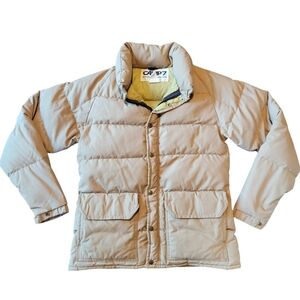 Vintage Camp 7 Boulder Colorado Tan Puffer Coat